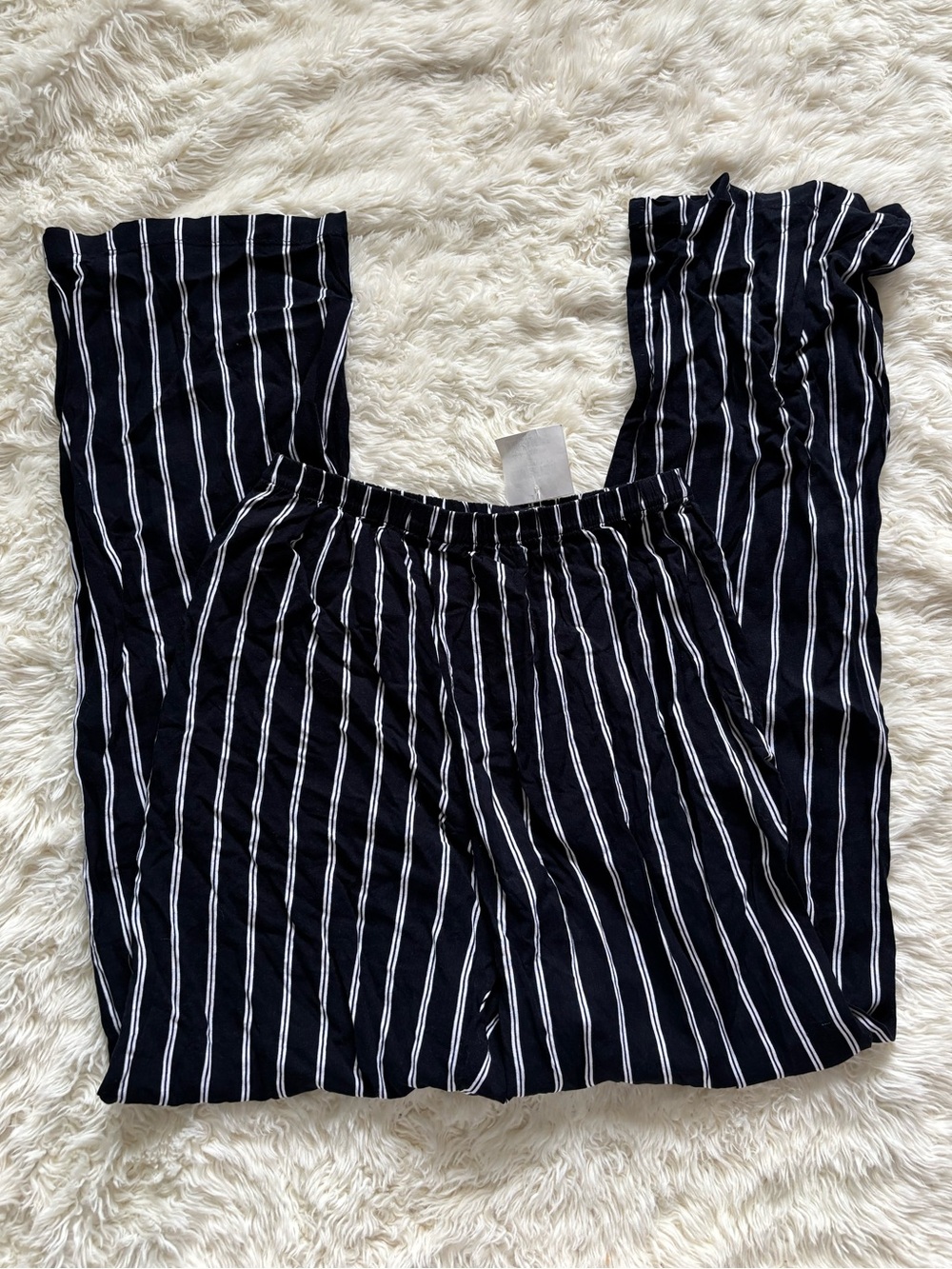Brandy Melville Black and White Vertical Stripe Lounge Pants